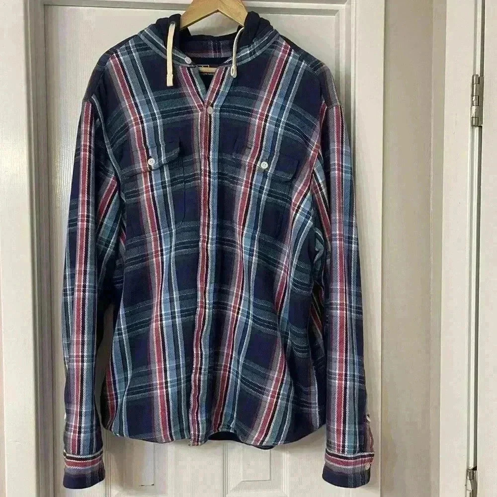 Vintage Polo Ralph Lauren Hooded Flannel Shirt PRL Outfitters Plaid XXL Thermal